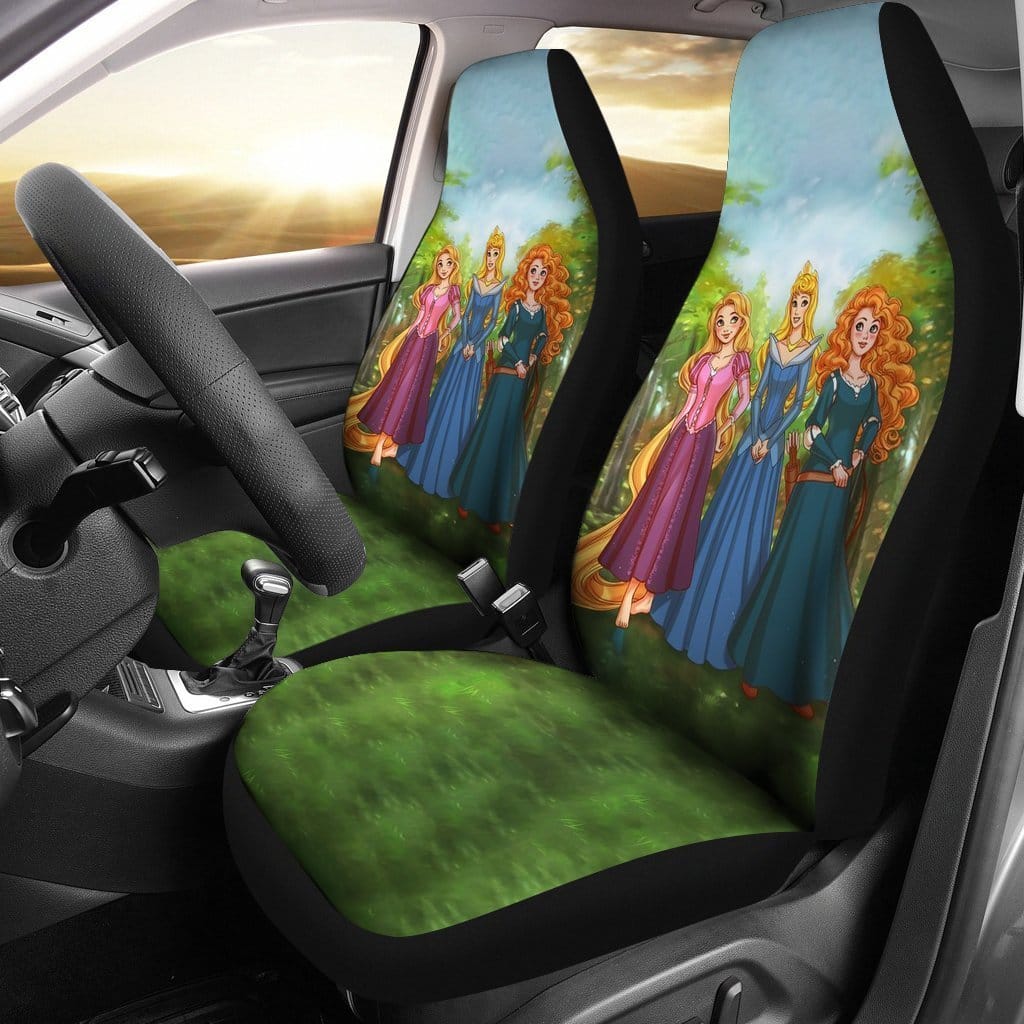 DN Car Seat Covers DN Princesses Rapunzel Aurora And Mirada Seat Covers Colorful