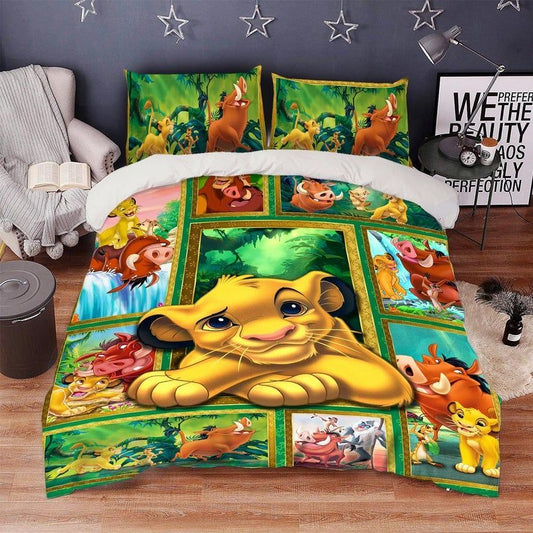 LK Bedding Set DN LK Simba Timon And Pumba Duvet Covers Colorful Unique Gift