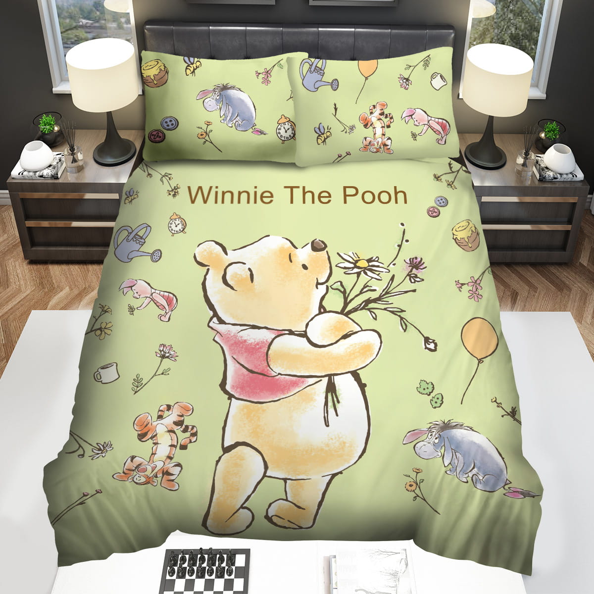 WTP Bedding Set DN WTP With Flowers His Friends Pattern Duvet Covers Green Unique Gift