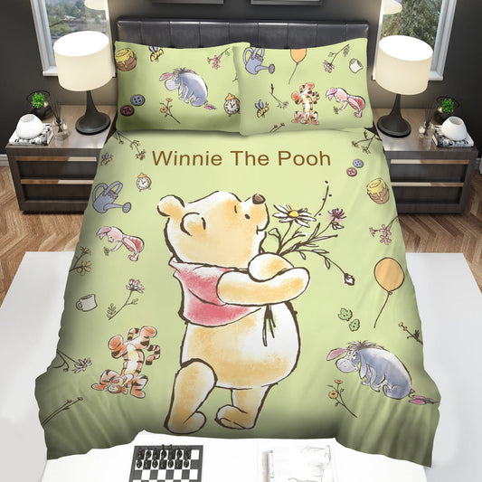 WTP Bedding Set DN WTP With Flowers His Friends Pattern Duvet Covers Green Unique Gift