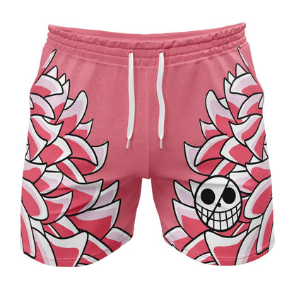 One Piece Shorts One Piece DOflamingo Pattern Beach Shorts Pink