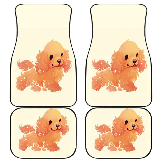 Dog Car Floor Mats Cute Drawing Style Dog Art Graphic Orange Car Mats