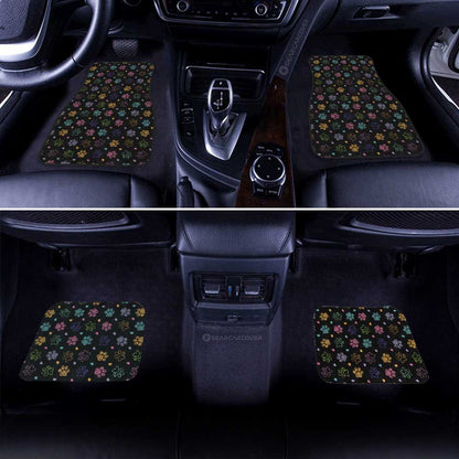 Dog Car Floor Mats Dog Paw Prints Multicolor Pattern Car Mats
