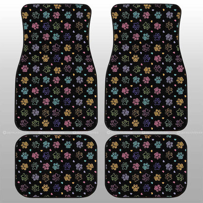 Dog Car Floor Mats Dog Paw Prints Multicolor Pattern Car Mats
