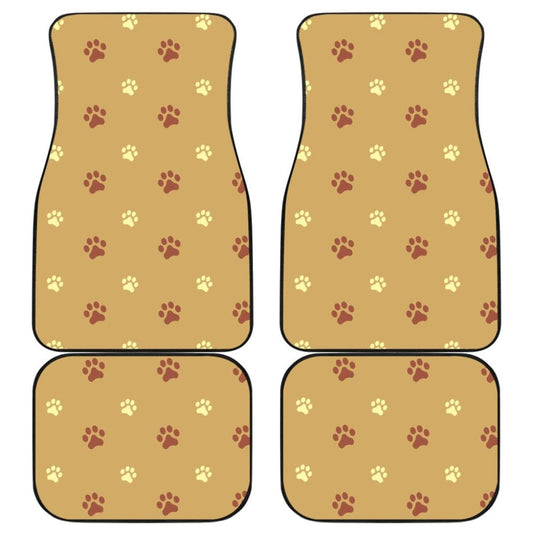 Dog Car Floor Mats Dog Paw Prints Pattern With Brown Color Car Mats
