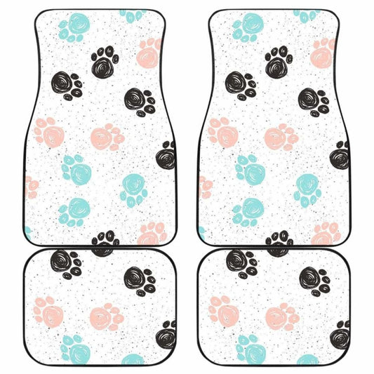 Dog Car Floor Mats Dog Pawprint Watercolor Drawing Pattern Car Mats