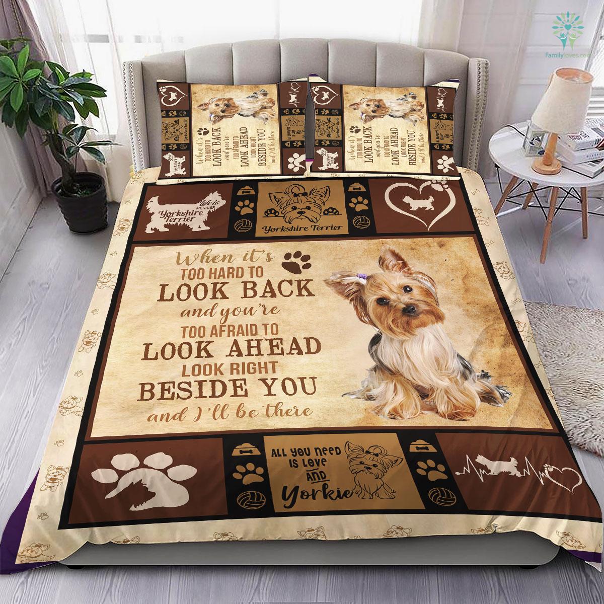 Dog Bedding Set I'll Be There Right Beside You Duvet Covers Brown Unique Gift