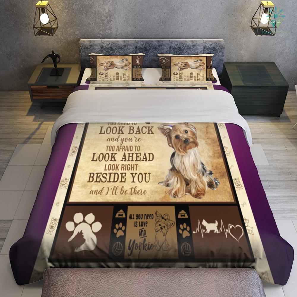 Dog Bedding Set I'll Be There Right Beside You Duvet Covers Brown Unique Gift