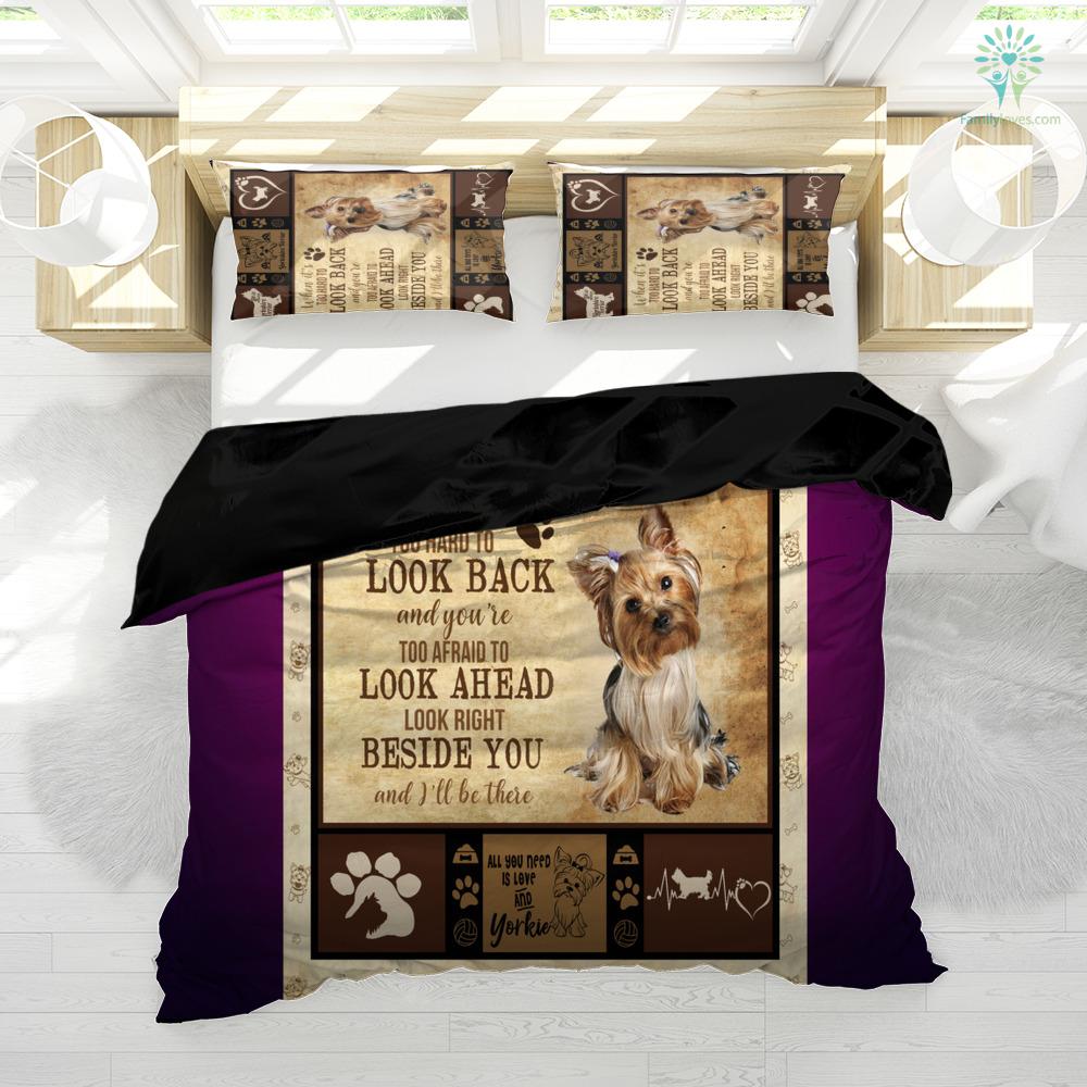 Dog Bedding Set I'll Be There Right Beside You Duvet Covers Brown Unique Gift