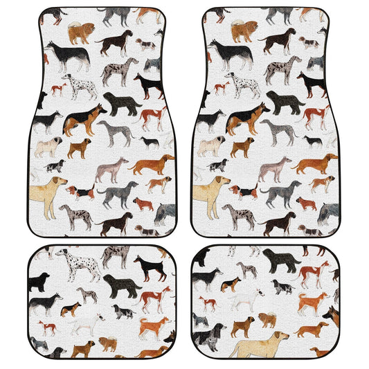 Dog Car Floor Mats All Type Of Dog Breeds Graphic Pattern Car Mats