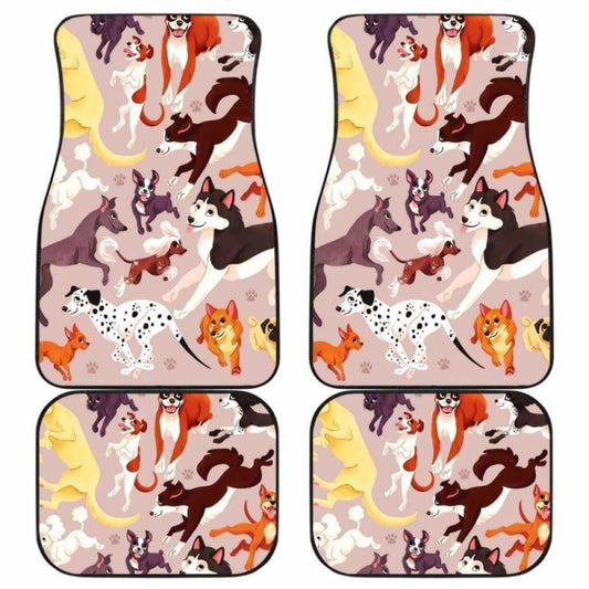 Dog Car Floor Mats Cute Cartoon Dog Breed Many Types Of Dog Car Mats