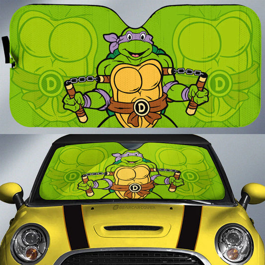 TMNT Car Sun Shade Ninja Turtles Donatello Graphic Winshield Sun Shade Green Purple