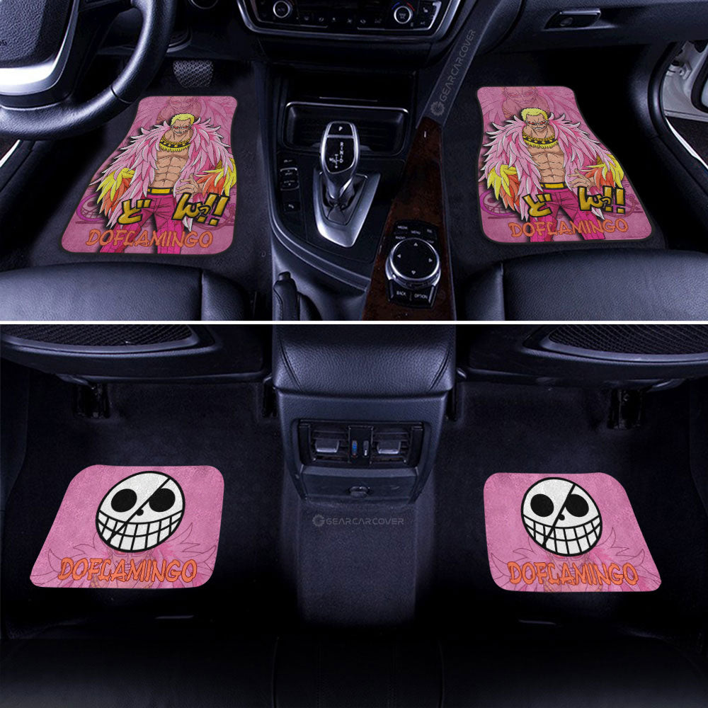 One Piece Car Mats One Piece Donquixote Doflamingo Jolly Roger Graphic Car Floor Mats Pink