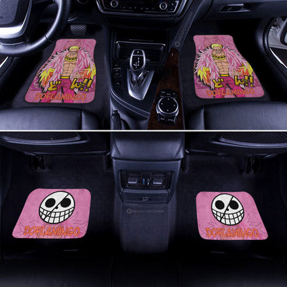 One Piece Car Mats One Piece Donquixote Doflamingo Jolly Roger Graphic Car Floor Mats Pink