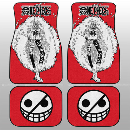 One Piece Car Mats One Piece Character Donquixote Doflamingo Graphic Car Floor Mats Red White