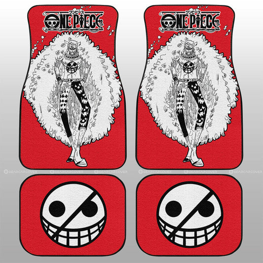 One Piece Car Mats One Piece Character Donquixote Doflamingo Graphic Car Floor Mats Red White