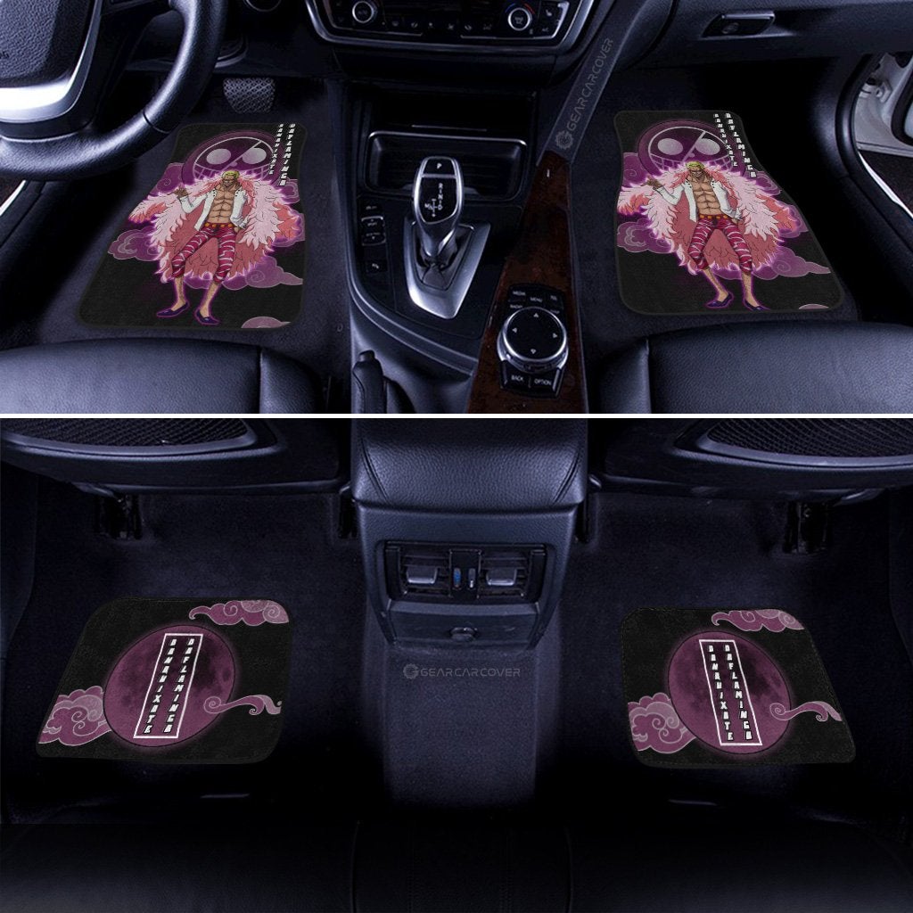 One Piece Car Mats Donquixote Doflamingo Graphic Cloud And Moon Pattern Car Floor Mats Black Purple
