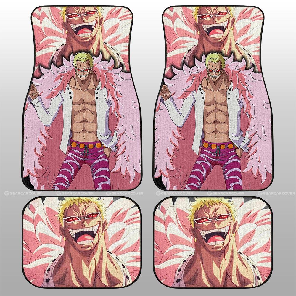 One Piece Car Mats One Piece Donquixote Doflamingo Face Graphic Car Floor Mats Pink