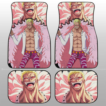 One Piece Car Mats One Piece Donquixote Doflamingo Face Graphic Car Floor Mats Pink