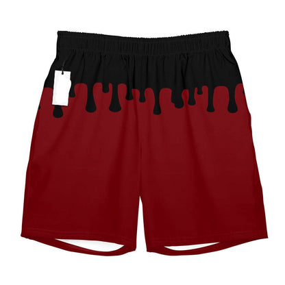 Demon Slayer Shorts The Demon Douma Pattern Beach Shorts Black Red