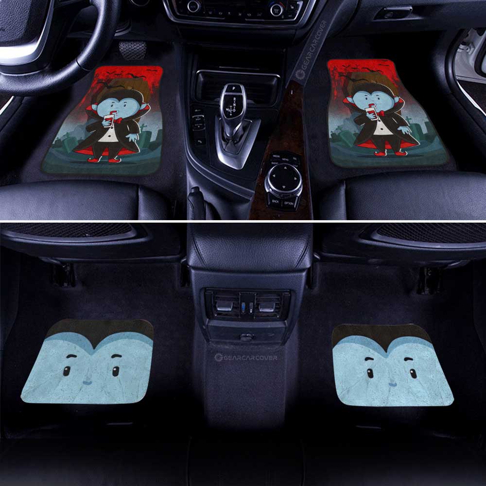 Halloween Car Mats Halloween Character Dracula Vampire Face Car Floor Mats Blue Red