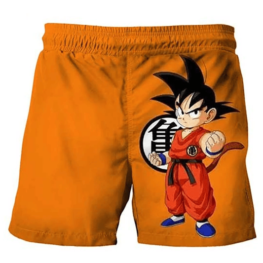 Dragon Ball Shorts Dragon Ball Kid Goku Graphic Beach Shorts Orange