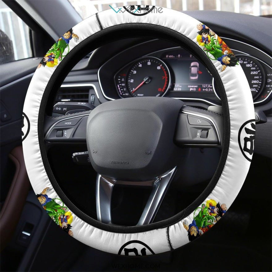 Dragon Ball Steering Wheel Cover Dragon Ball Characters Fighting Driving Wheel Cover White