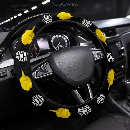 Dragon Ball Steering Wheel Cover Flying Nimbus Clouds Patterns Driving Wheel Cover Yellow Black