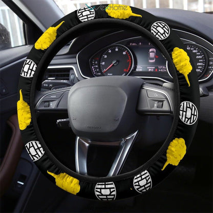 Dragon Ball Steering Wheel Cover Flying Nimbus Clouds Patterns Driving Wheel Cover Yellow Black