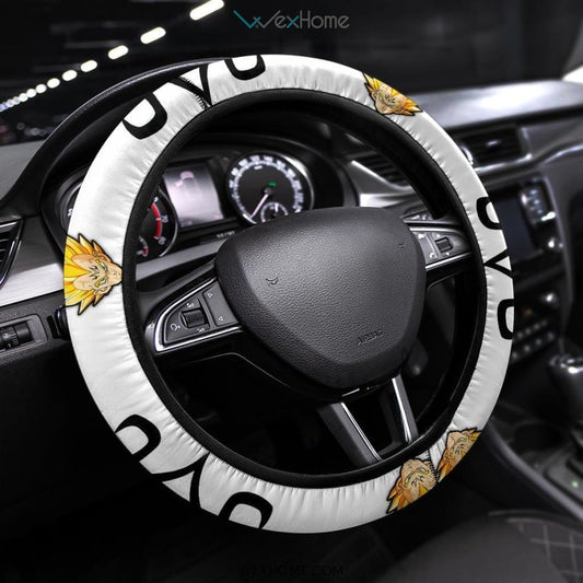 Dragon Ball Steering Wheel Cover Vegeta Face M Patterns Driving Wheel Cover White