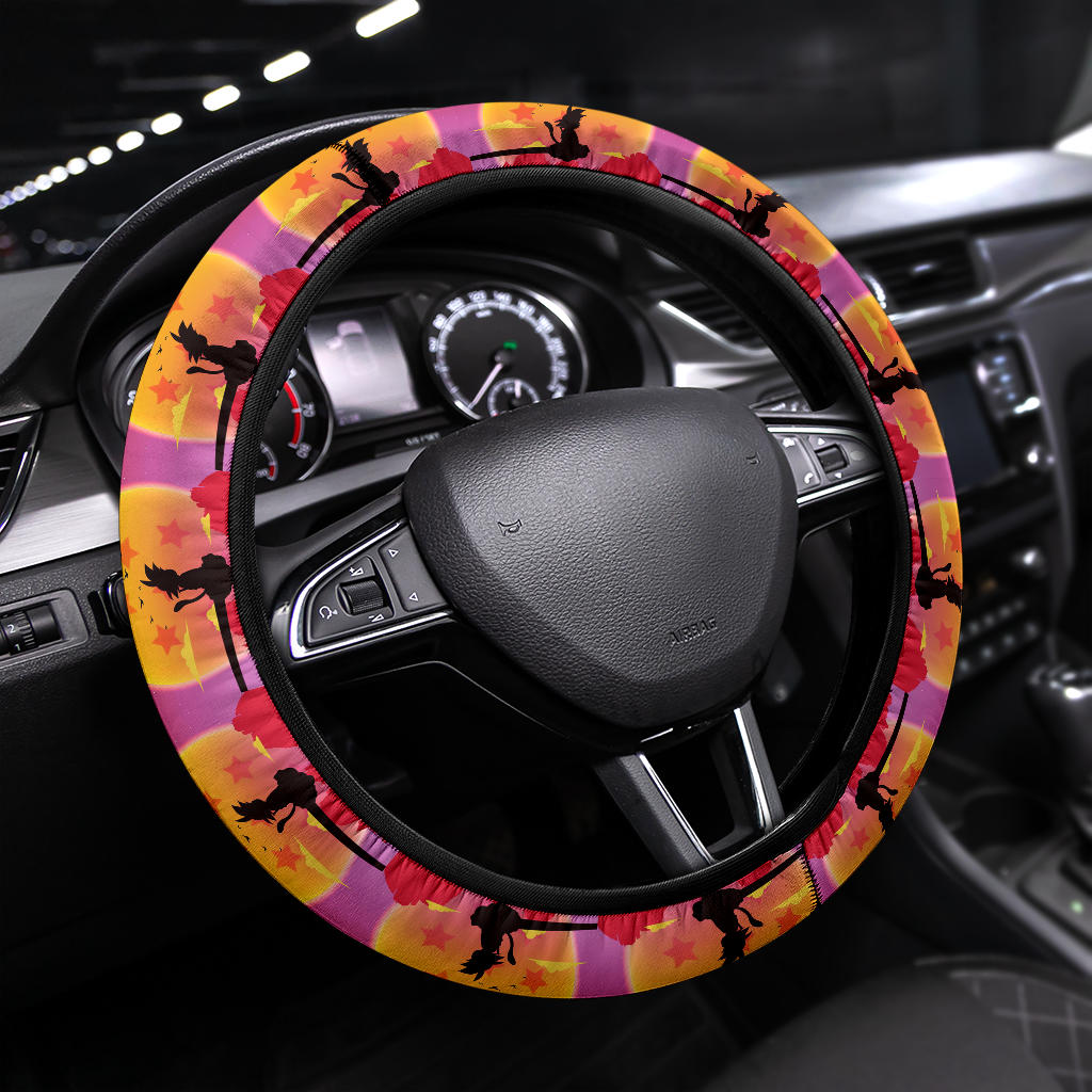 Dragon Ball Steering Wheel Cover Dragon Ball Goku Flying Driving Wheel Cover Orange