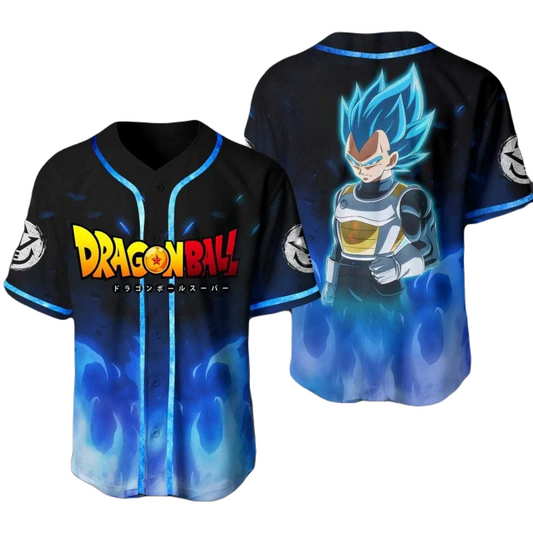 Dragon Ball Baseball Jersey Vegeta Dragon Ball Jersey Shirt Black Blue Unisex Adult New Release