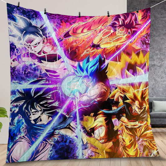 Dragon Ball Quilt Goku Legendary Super Saiyan Quilt Colorful