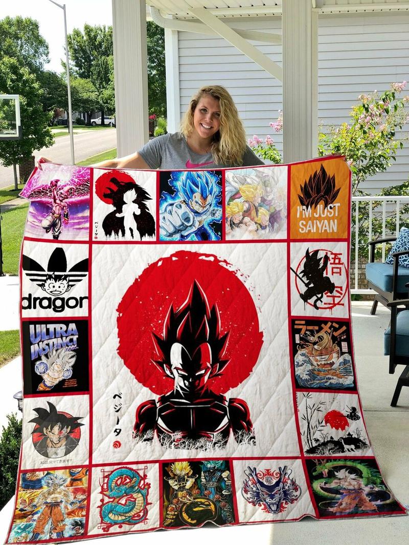 Dragon Ball Quilt Vegeta I'm Just Saiyan Quilt Colorful