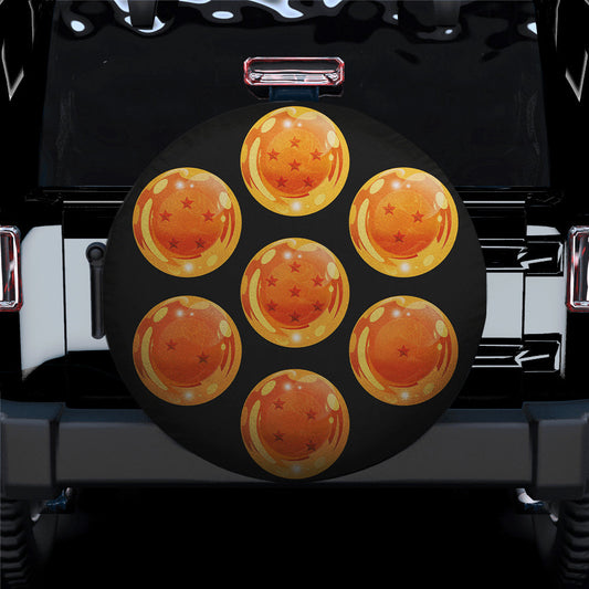 Dragon Ball Spare Tire Cover All Of Dragon Balls Graphic Pattern Tire Covers Black Orange