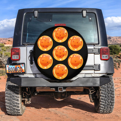 Dragon Ball Spare Tire Cover All Of Dragon Balls Graphic Pattern Tire Covers Black Orange