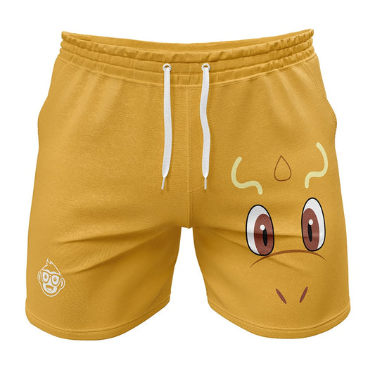 PKM Shorts Dragonite Face Graphic PKM Beach Shorts Orange