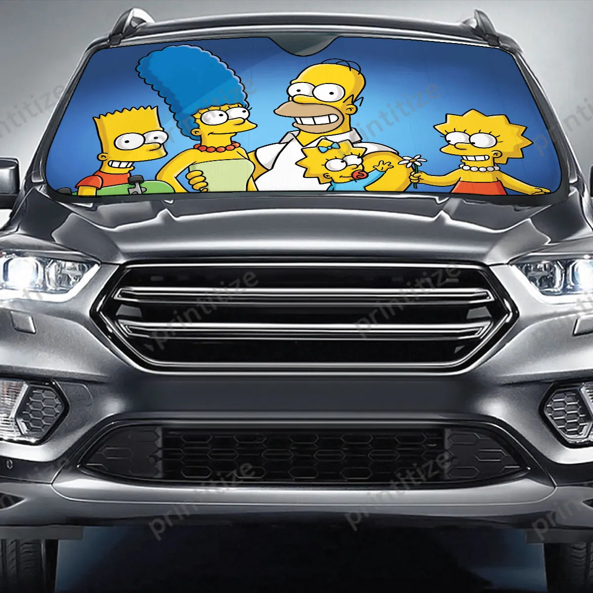 Simpsons On Auto Rack The Simpsons Car Sun Shade The Simpsons Family Members Winshield Sun S ...
