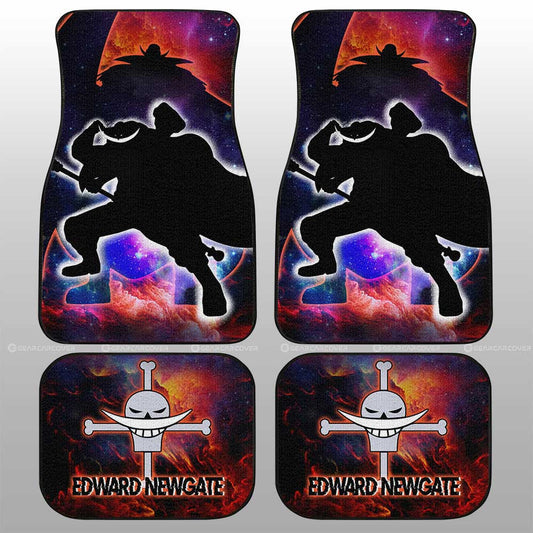 One Piece Car Mats Edward Newgate Silhouette Jolly Roger Symbol Car Floor Mats Colorful