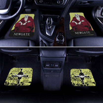 One Piece Car Mats One Piece Edward Newgate Manga Pattern Jolly Roger Symbol Car Floor Mats Red Yellow