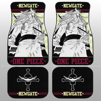 One Piece Car Mats One Piece Character Edward Newgate Jolly Roger Symbol Car Floor Mats Black White