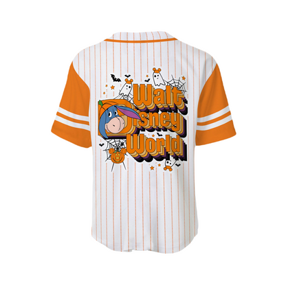 Winnie The Pooh Baseball Jersey Eeyore Walt Disney World Winnie The Pooh Jersey Shirt White Orange Unisex Adult