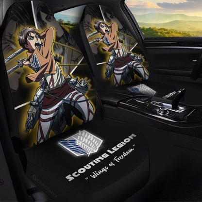 Attack On Titan Car Seat Covers Eren Jeager Scouting Legion Seat Covers Black Brown