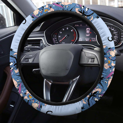 WTP Steering Wheel Cover Eeyore All Faces Emotions Pattern Driving Wheel Cover Blue