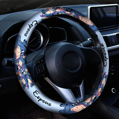 WTP Steering Wheel Cover Eeyore All Faces Emotions Pattern Driving Wheel Cover Blue