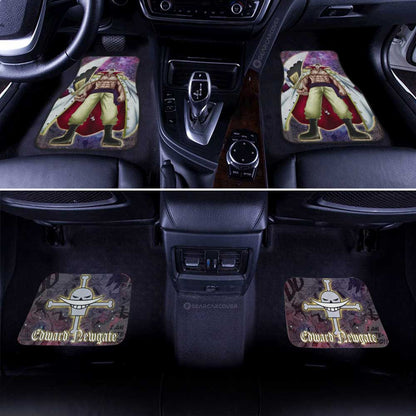 One Piece Car Mats Edward Newgate Manga Pattern Jolly Roger Symbol Galaxy Car Floor Mats Colorful