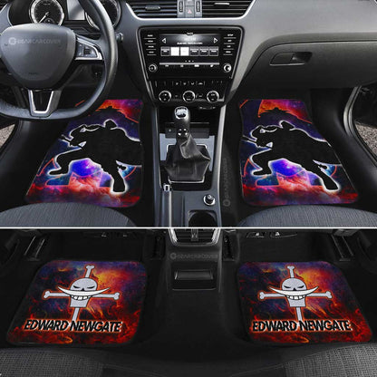 One Piece Car Mats Edward Newgate Silhouette Jolly Roger Symbol Car Floor Mats Colorful