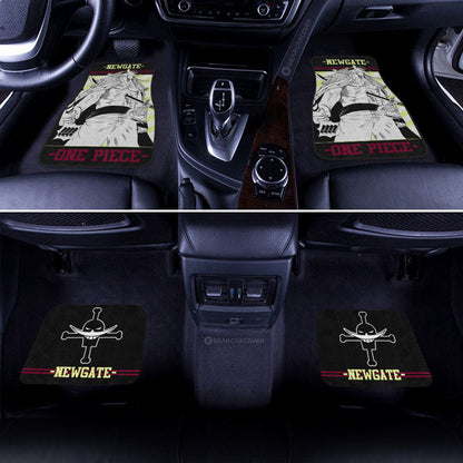 One Piece Car Mats One Piece Character Edward Newgate Jolly Roger Symbol Car Floor Mats Black White