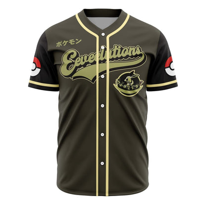 PKM Baseball Jersey Eeveelutions Army PKM Pokeball Jersey Shirt Brown Unisex