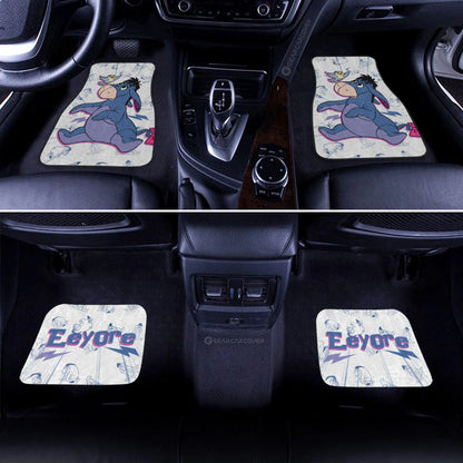 WTP Car Mats Eeyore Character All Poses Pattern Car Floor Mats White Blue